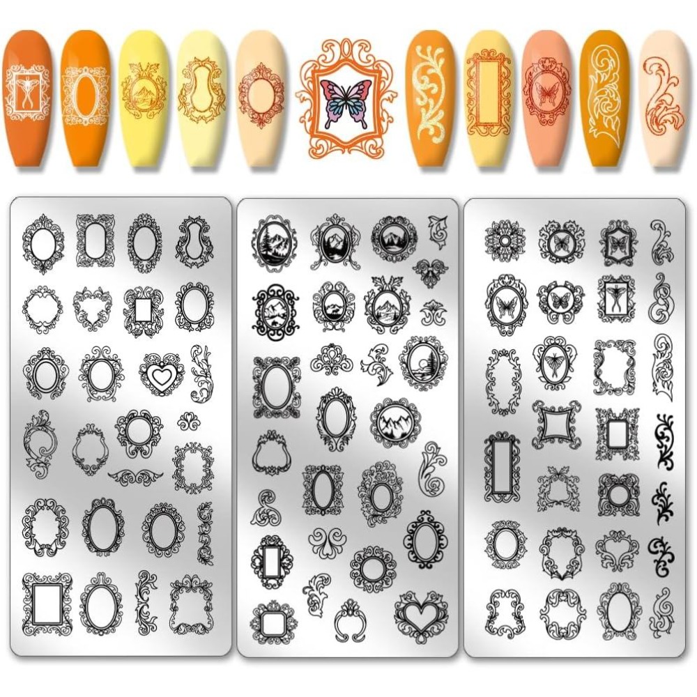 Photographic Memory - 3pcs Vintage Picture Frame Nail Stamping