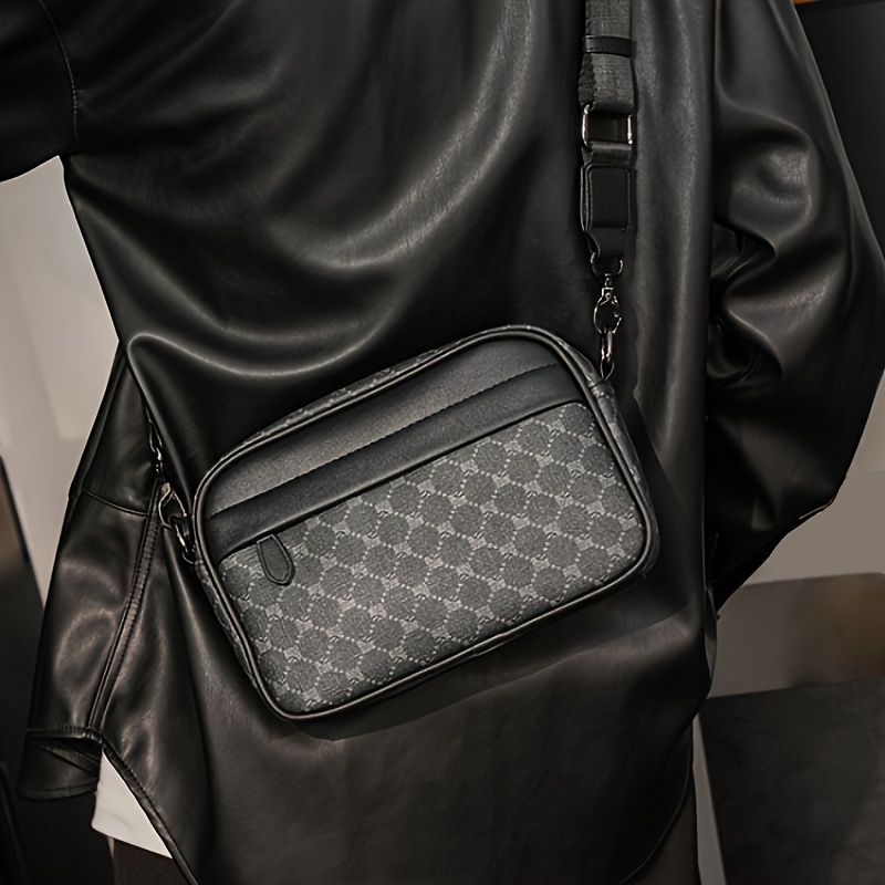 Men Classic Print PU Crossbody - огляд і ціна Camera Wrist Strap