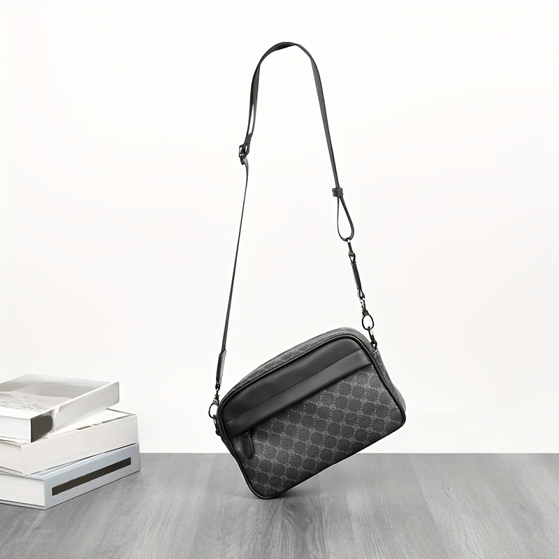 Men Classic Print PU Crossbody - огляд і ціна Camera Wrist Strap