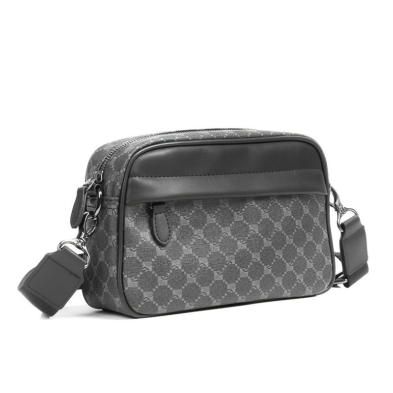 Men Classic Print PU Crossbody - огляд і ціна Camera Wrist Strap